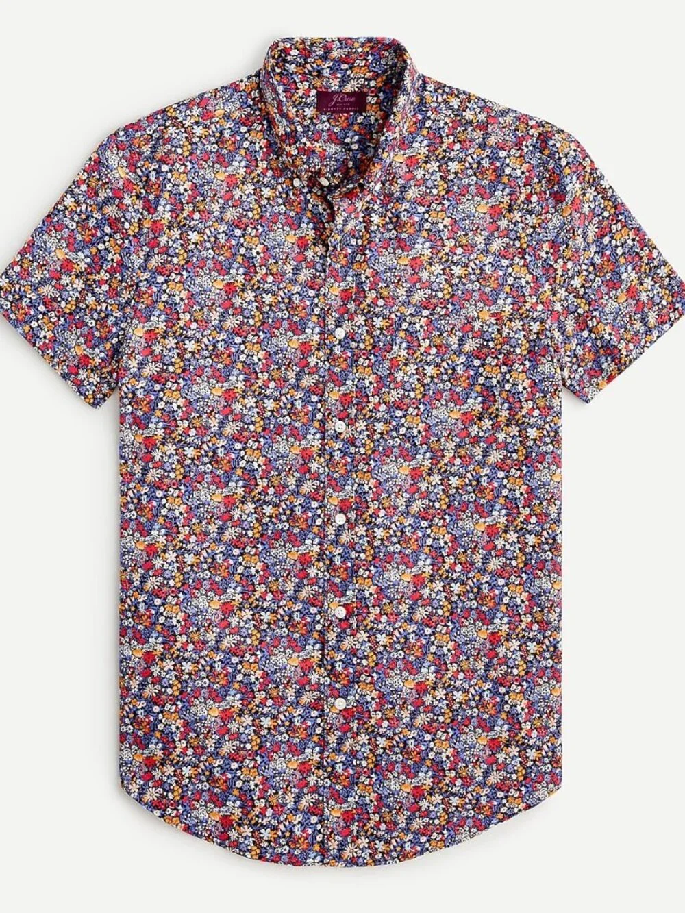 NEW J.Crew Liberty London Floral Poplin Men's Shirt Short Sleeve Affair Print
